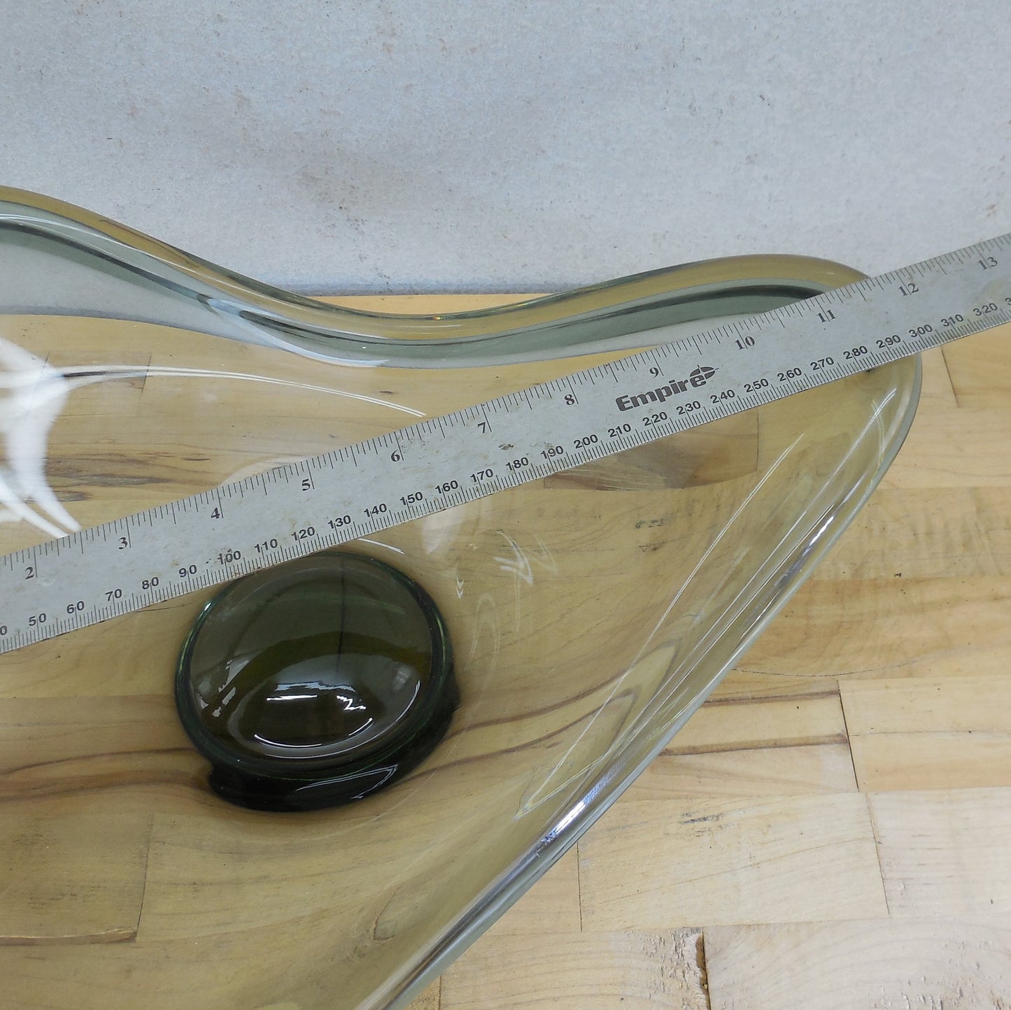 Holmegaard Denmark Per Lutken Design Fionia Bowl Smoke Gray Glass 13"12"