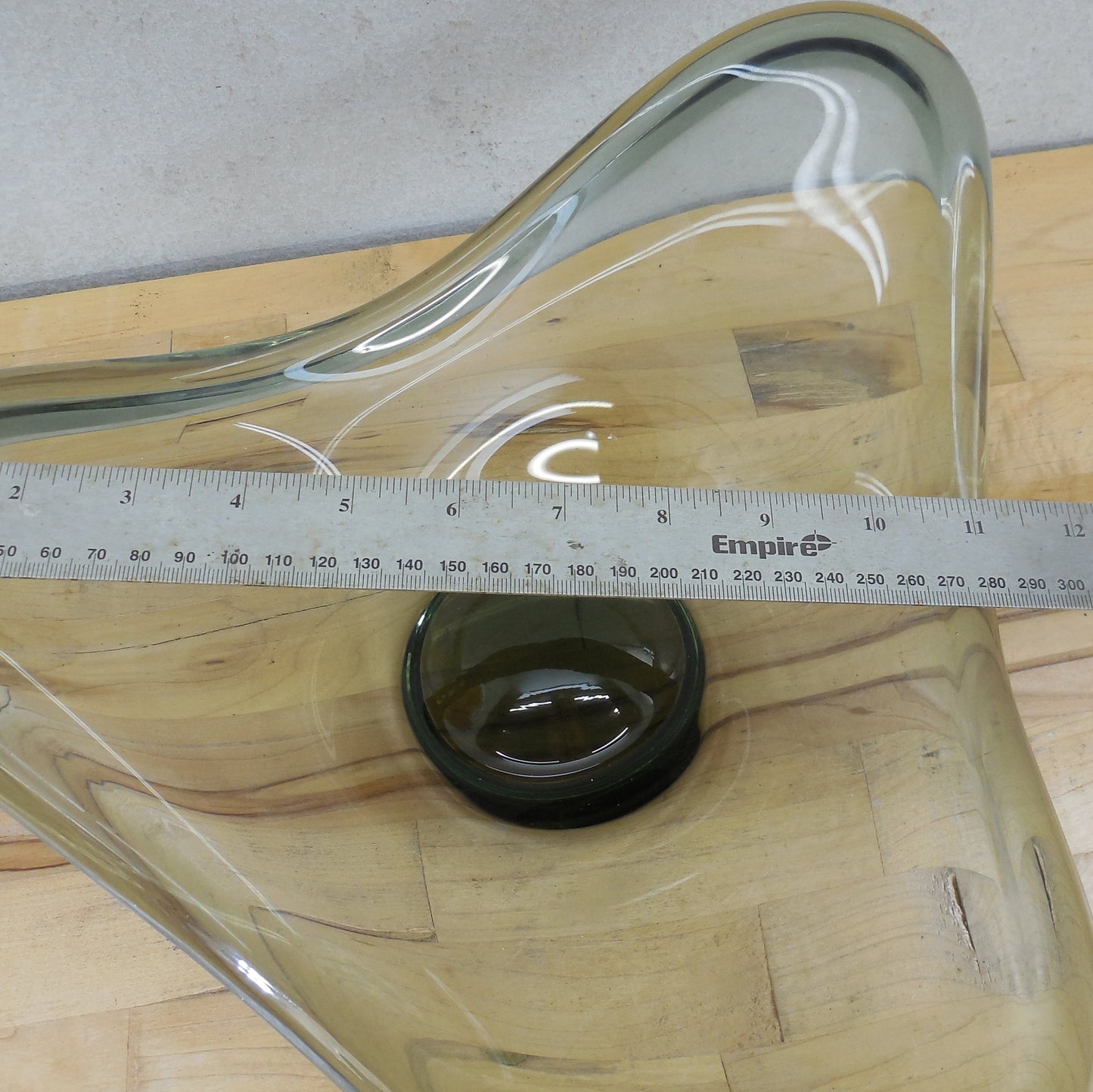 Holmegaard Denmark Per Lutken Design Fionia Bowl Smoke Gray Glass 13" 11"
