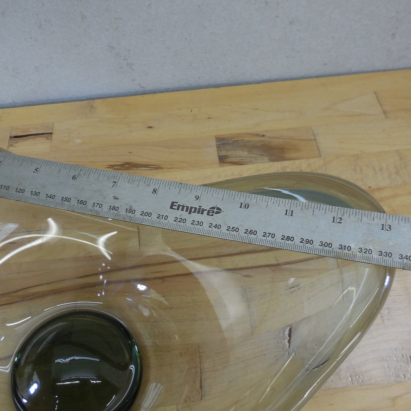 Holmegaard Denmark Per Lutken Design Fionia Bowl Smoke Gray Glass 13" 3 pointed