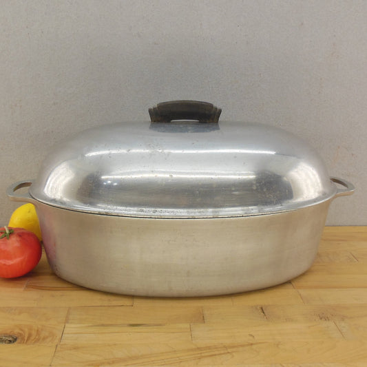 Household Institute Aluminum 10 Quart Oval Roaster Pot & Lid 18-1/2"