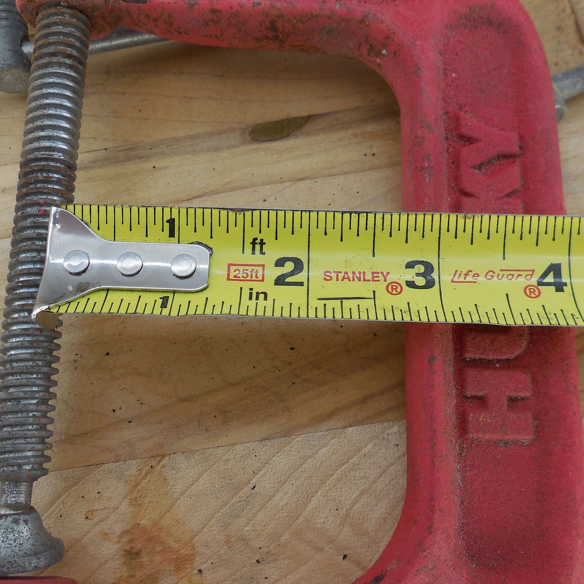 Husky 4 Lot Red C-clamps 4" Iron Steel Unrestored