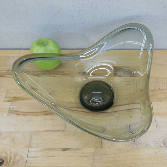 Holmegaard Denmark Per Lutken Design Fionia Bowl Smoke Gray Glass 13"