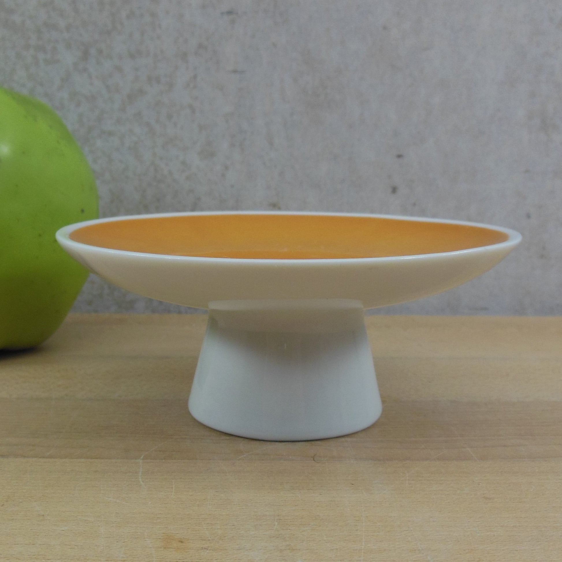 Helmut Krüger West Germany Small Orange White Porcelain Dish Candle Holder
