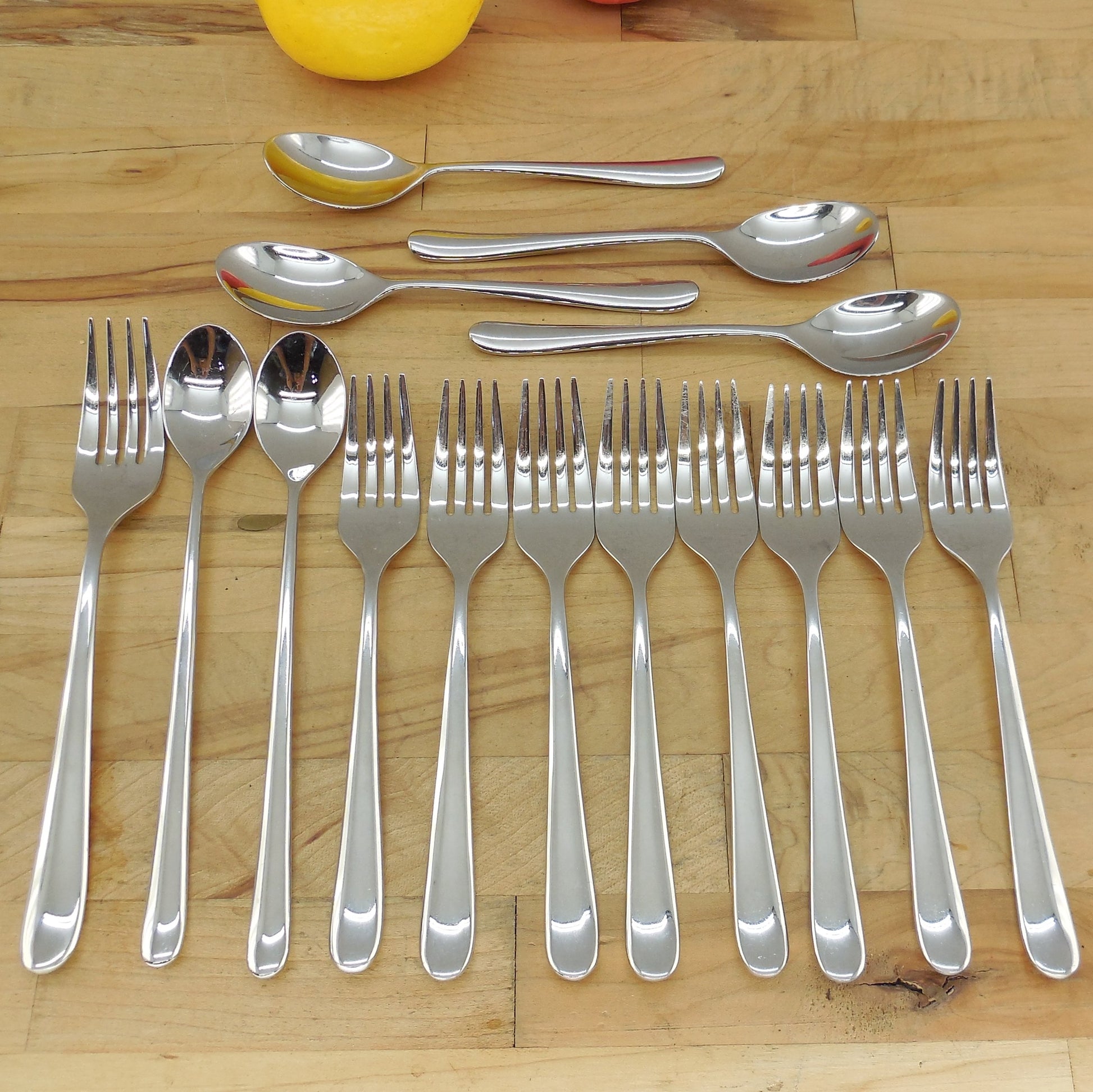 Robert Welch Iona Tour Stainless Flatware 15 Lot Teaspoon Fork Iced Tea
