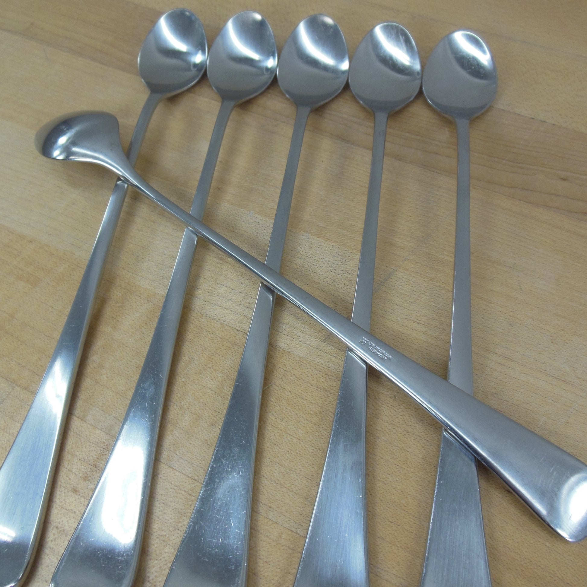 WMF Germany Cromargan Stainless Finesse Flatware - 6 Set Iced Tea Spoons used