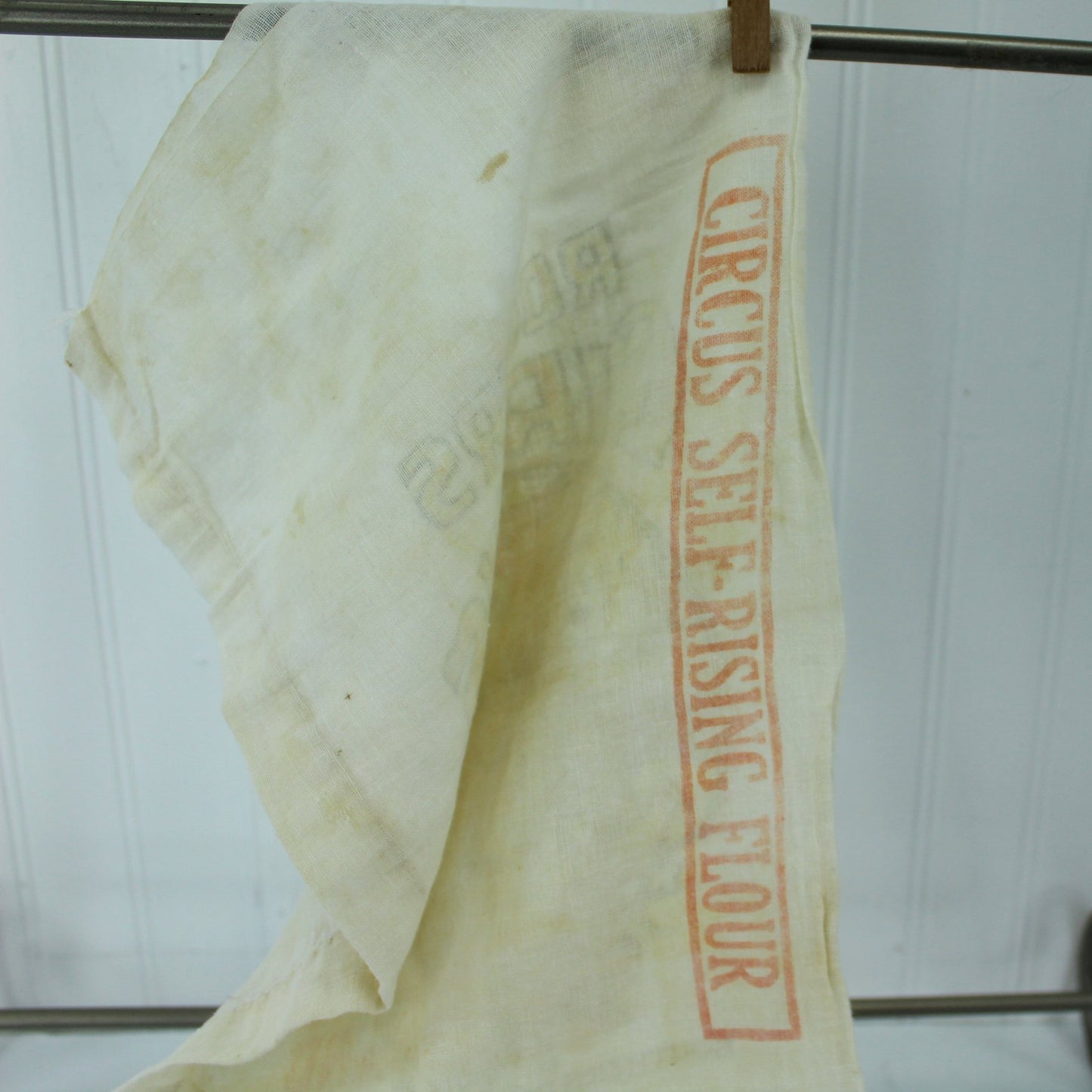 Vintage Rogers Circus Flour Bag Sack Southern Grocery Stores Atlanta 12# Size reverse of bag