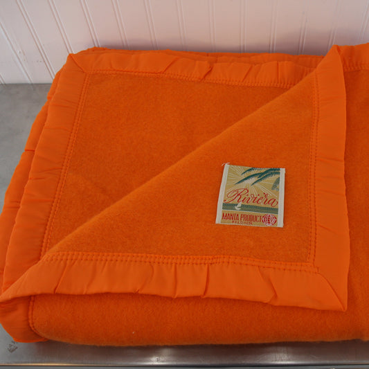 Folded Riviera Manta Acrylic Orange Blanket Folded Presentation