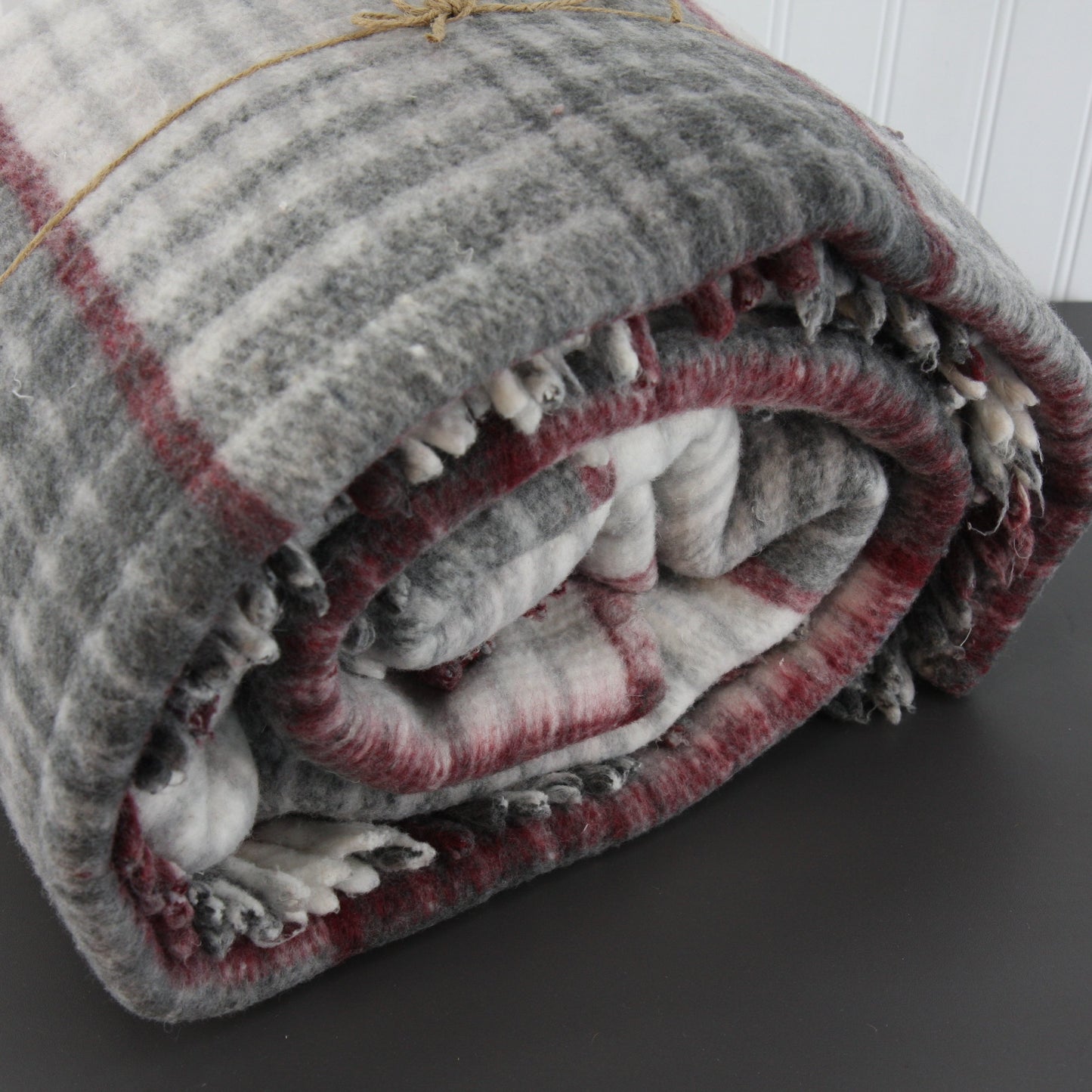 Vaquera Throw Blanket From Lanera Textil Red Gray Plaid 76 X 60