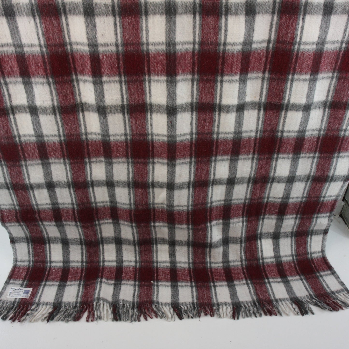 Vaquera Throw Blanket From Lanera Textil Red Gray Plaid 76 X 60