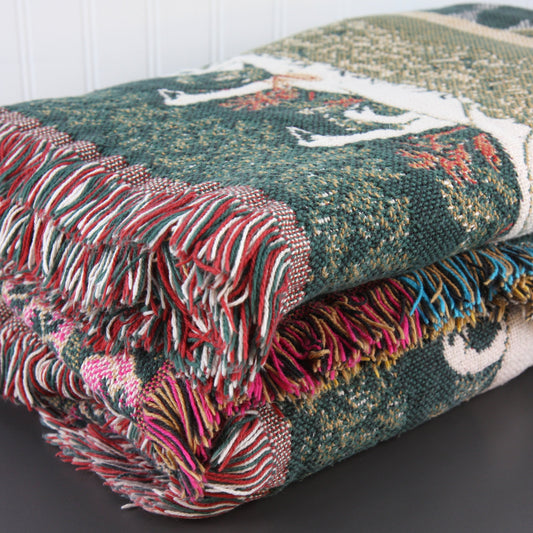 Bob Timerlake Design Cotton Throws Geese & Floral 48 X 68