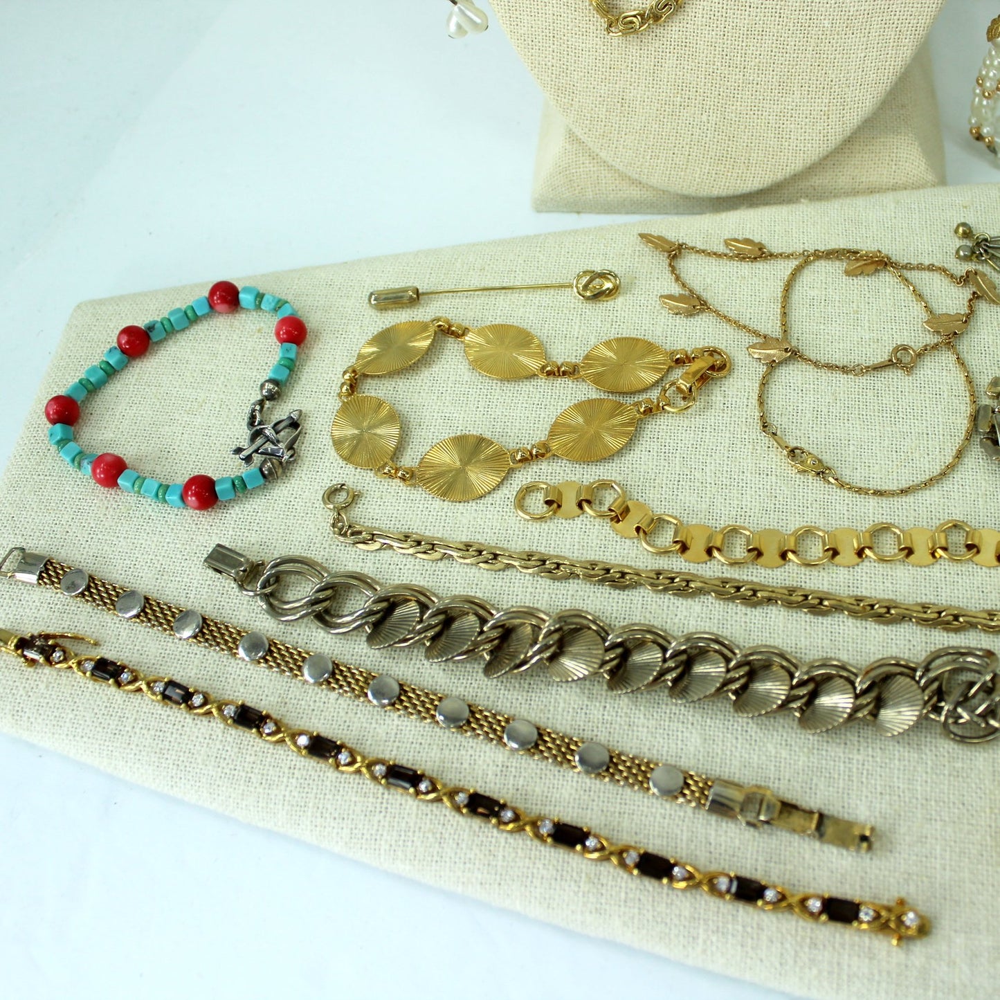 Collection Lot Jewelry Unmarked Necklaces Bracelets Wearables Resale bracelets vtg and diy