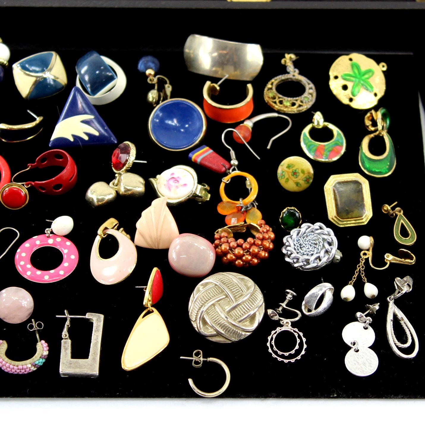 Lot Collection 244 Single Vintage Earrings DIY Project Repurpose partial closeup