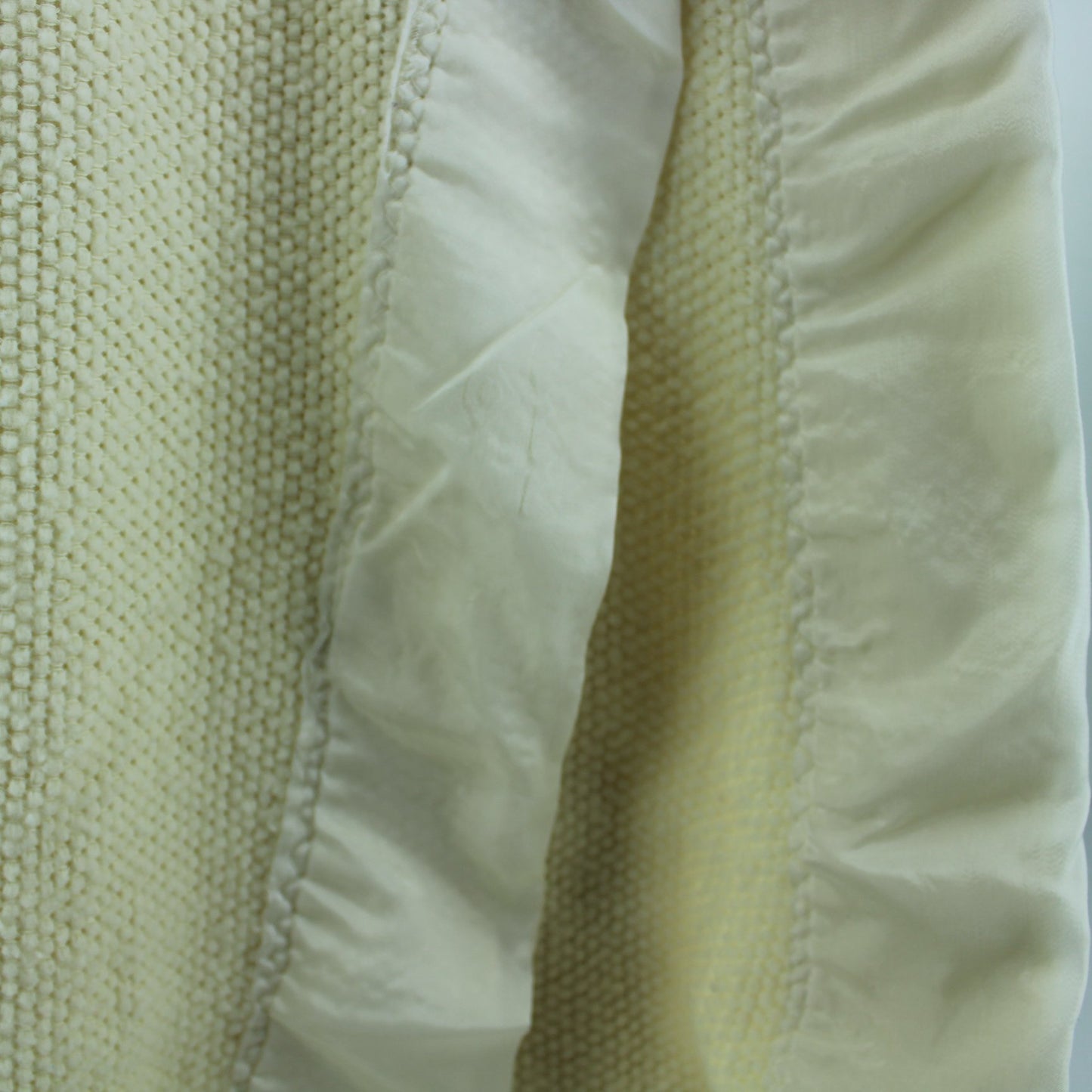 Cream Acrylic Blanket Popcorn Weave 66" X 82" cloeup view of weave