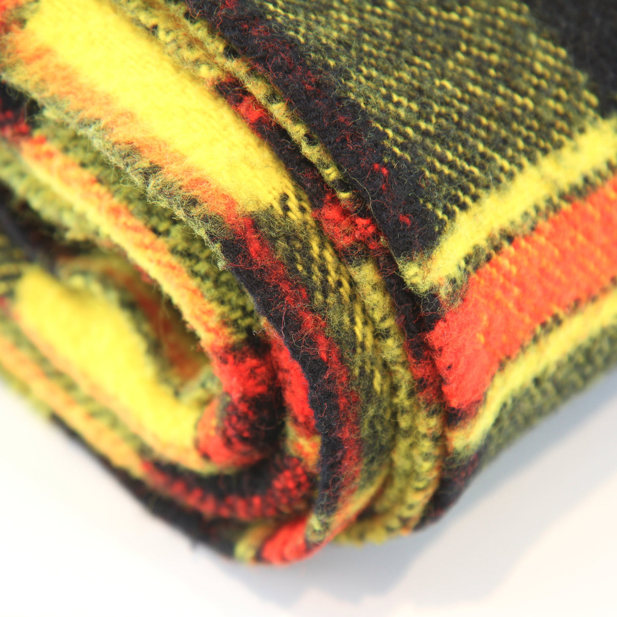 Vintage Unbranded Yellow Plaid Throw Blanket 69W x 76L