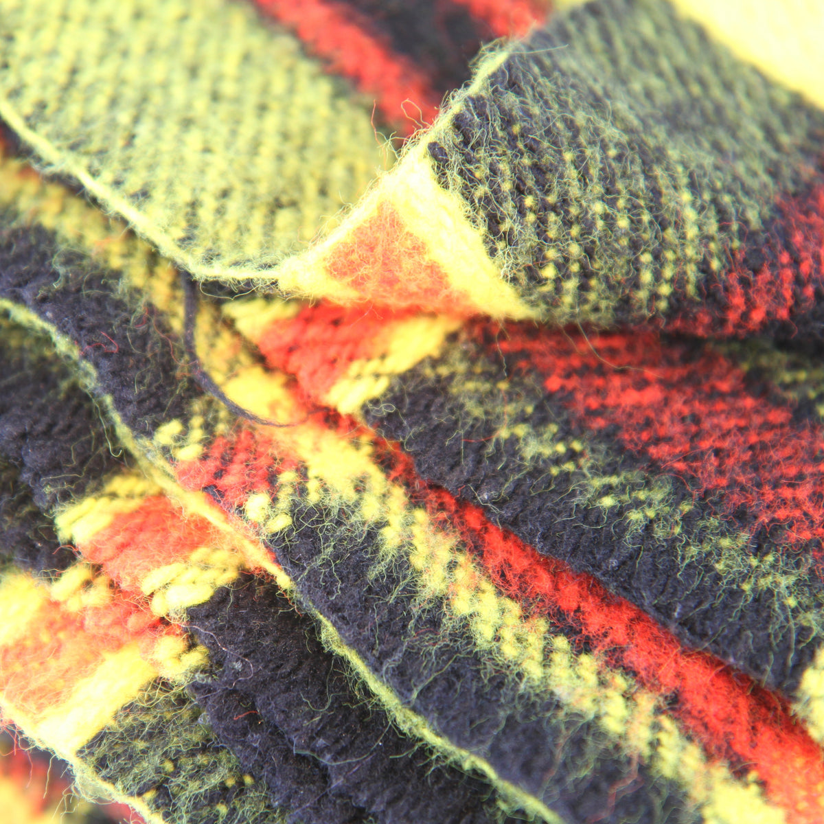 Vintage Unbranded Yellow Plaid Throw Blanket 69W x 76L
