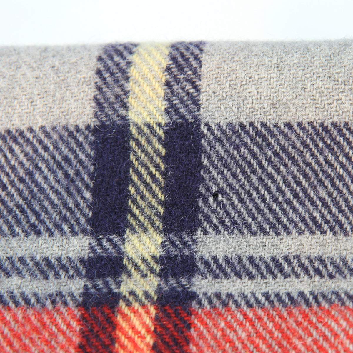 Vintage Troy Plaid Fringed Wool Cabin Camp Blanket 54W x 66L. Has the traditional feel and smell of wool.