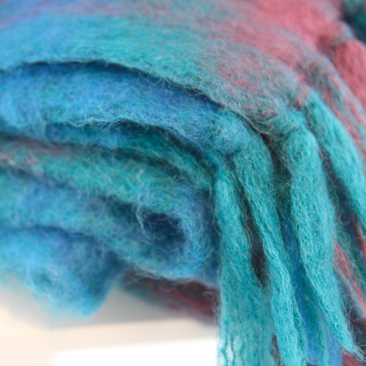 Vintage Donegal Design Mohair Wool Throw Blanket Ireland 57W x 62L