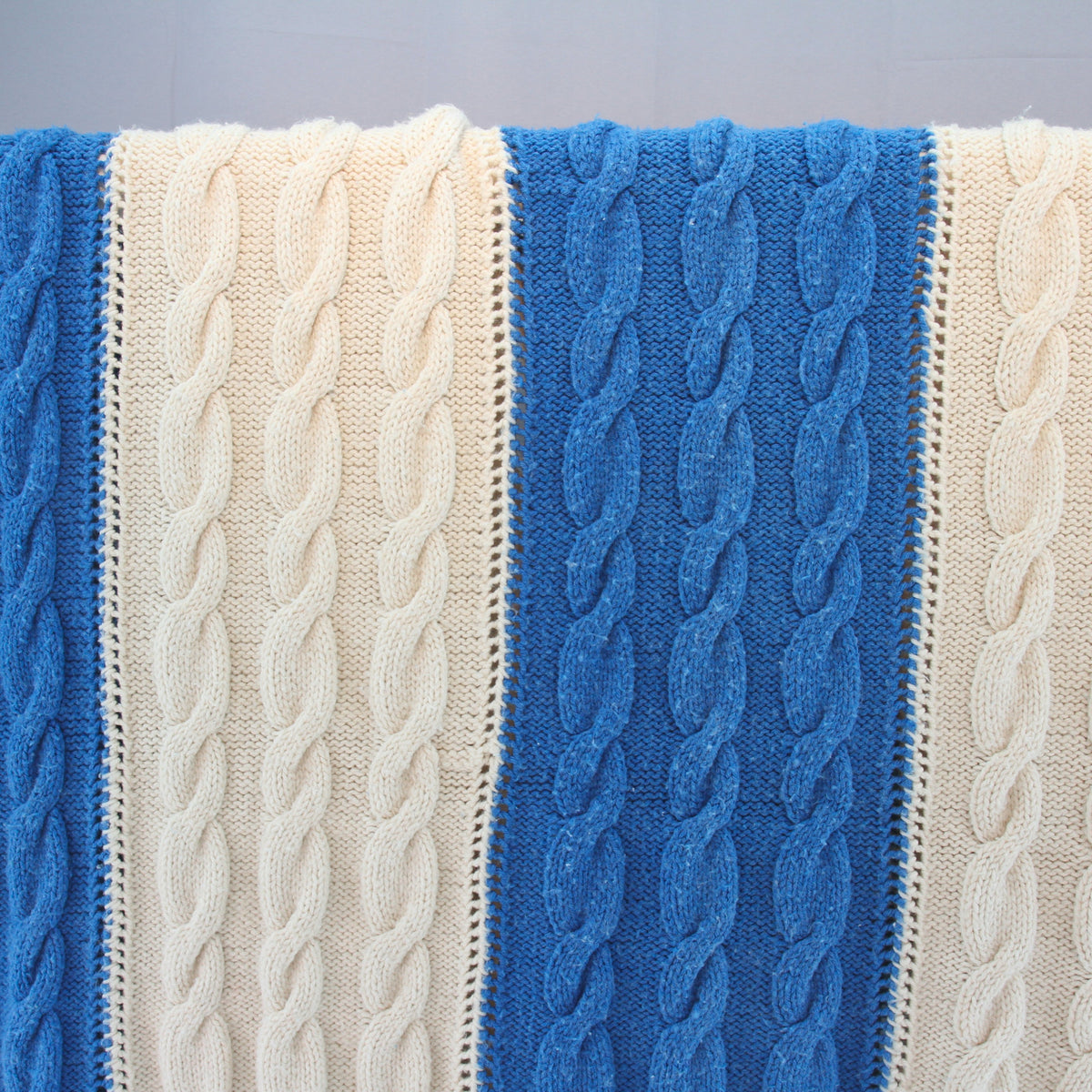 Handmade Crochet Cable Knit Fringed Acrylic Bed Cover Throw 58 X 63