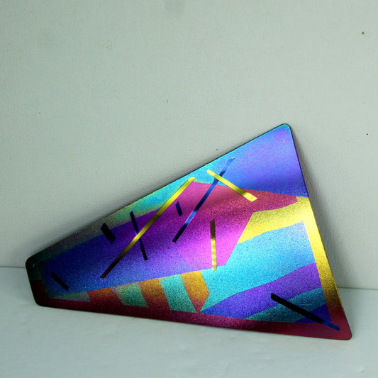 Artisan Vtg Titanium Atomic Pin Rainbow Modernist Geometric L/H Mark