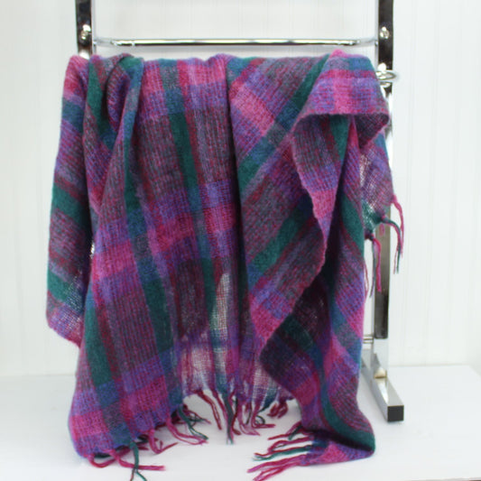 Donegal Hand Crafted Mohair Throw Blanket Awesome Jewel Colors Ireland