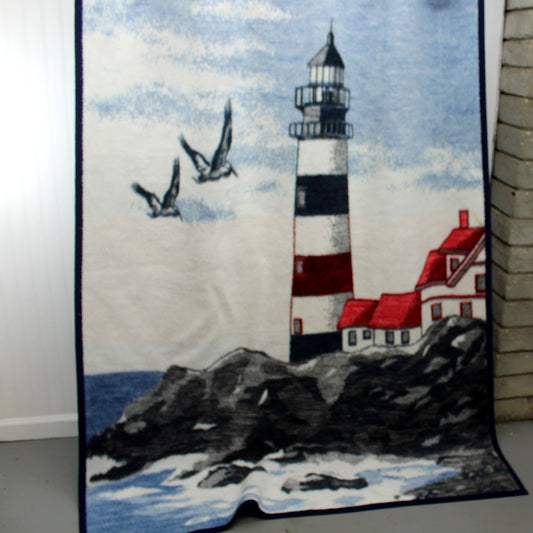 Biederlack USA Nautical Lighthouse Throw Blanket 55" X 80"
