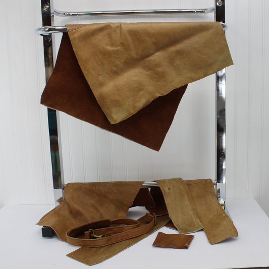 Collection Leather Cowhide Brown Scraps Shoulder Strap DIY Craft