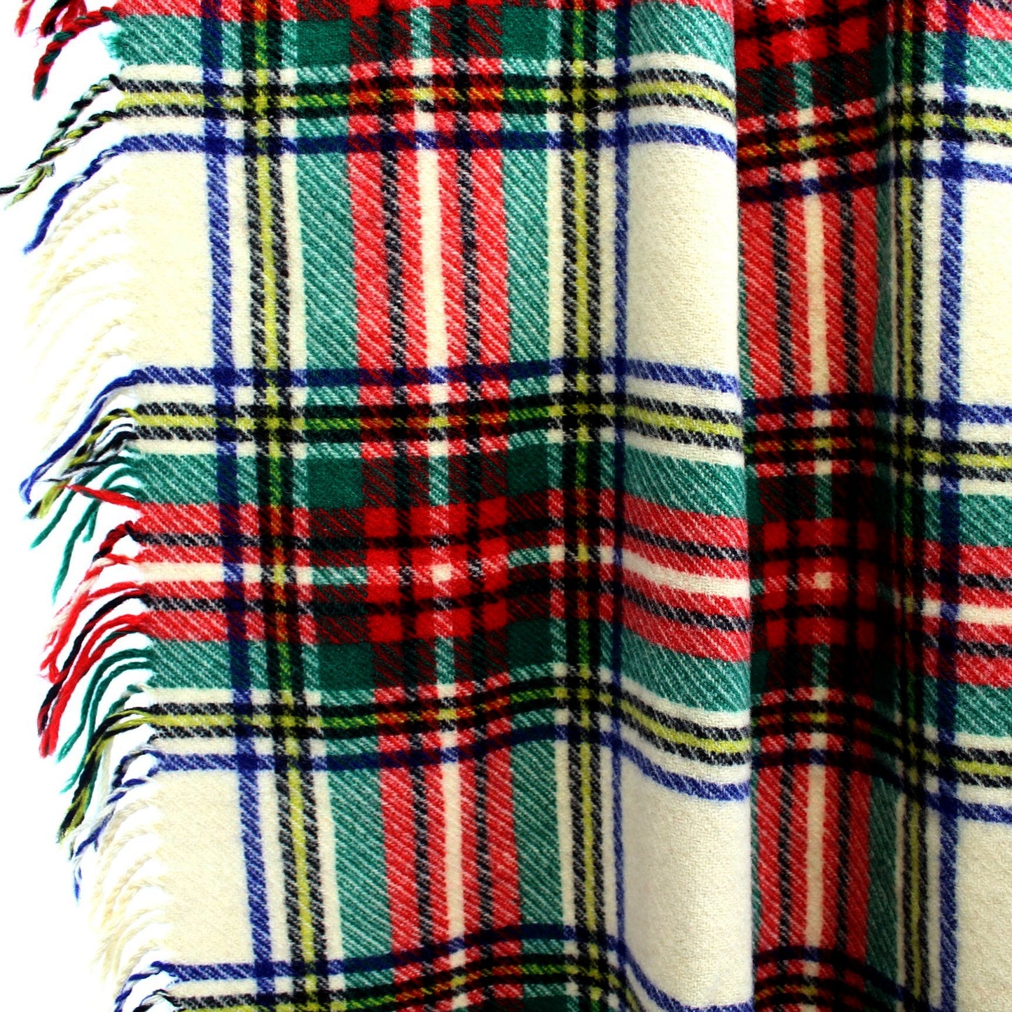 Connemara Rug Throw Blanket Classic Plaid Foxford Ireland closeup of plaid design