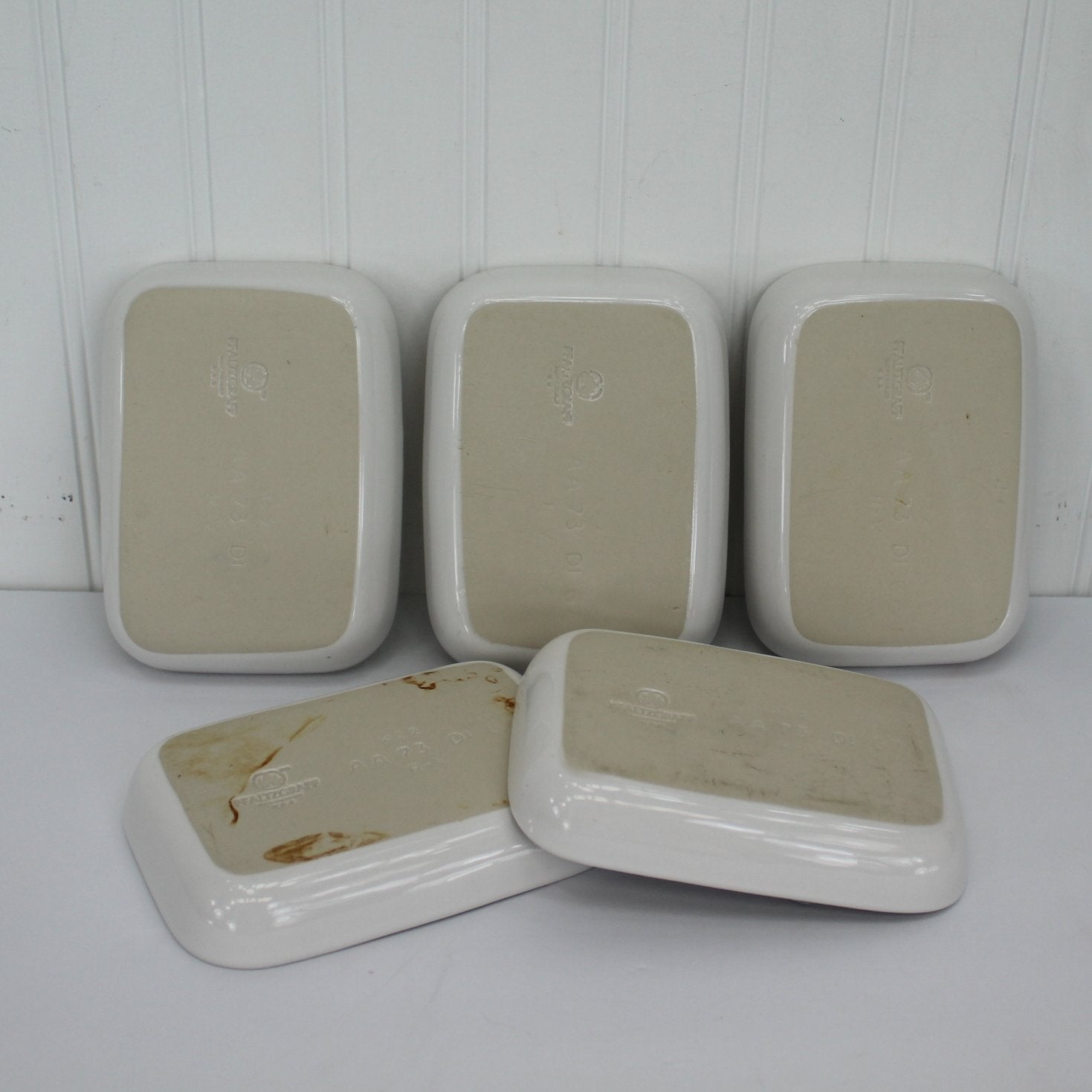 Pfaltzgraff American Airlines 1st Class Snack Trays 5 Set reverse photo