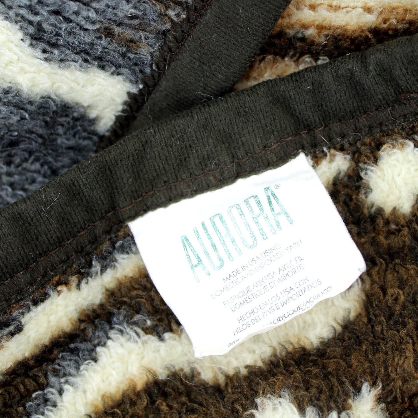 Aurora Biederlack Acrylic Poly Throw Blanket Animal Print Browns Reverses Greys  orig tag aurora biederlack