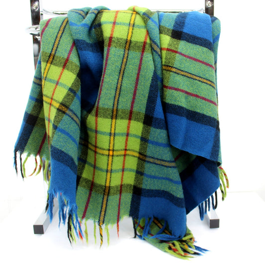 Vintage Wool Throw Blanket Vibrant Colors Special Price