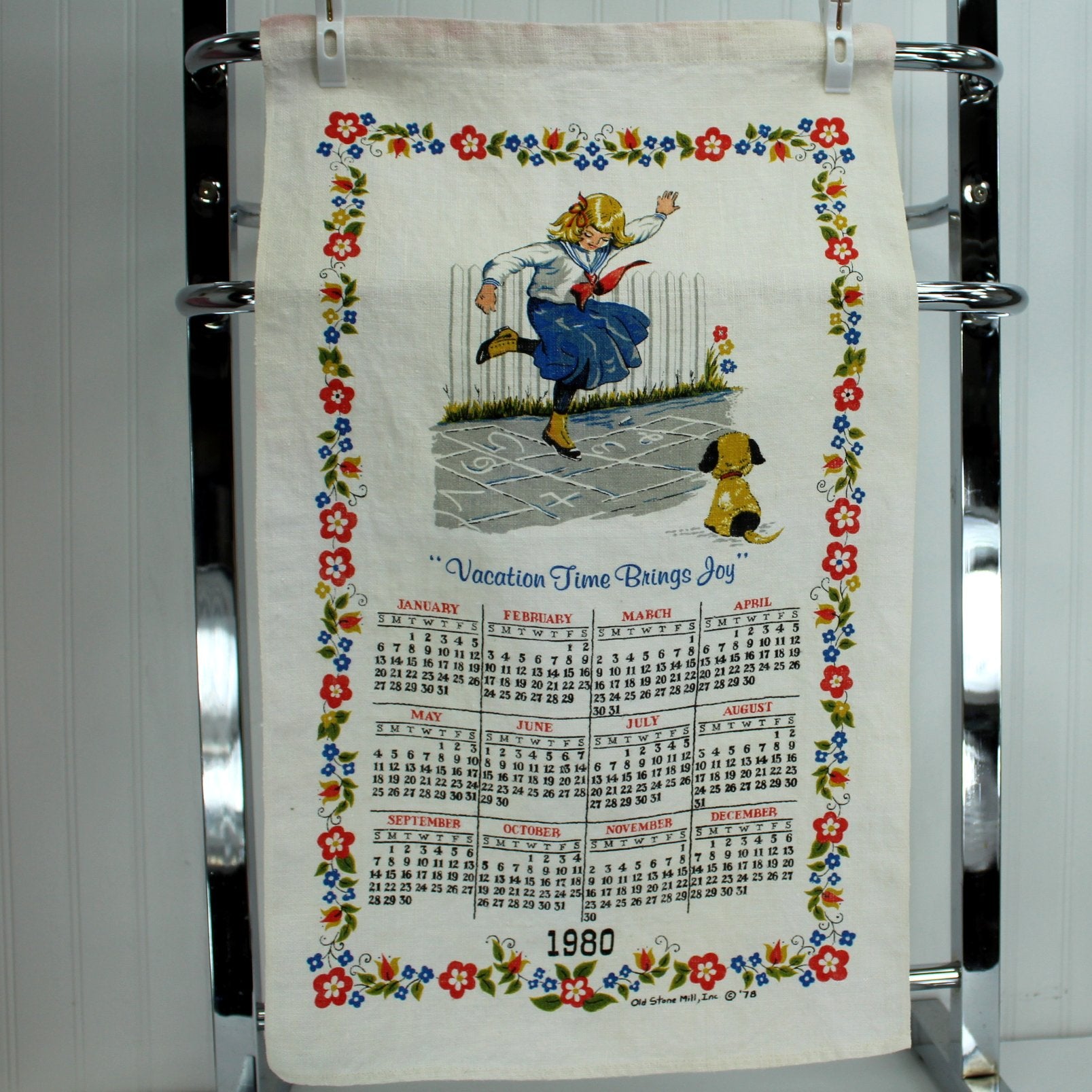 Collection 3 Vintage Kitchen Towels 1980s Calendars Kitchen Crafts Use