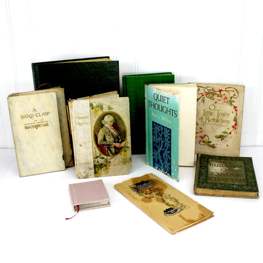 Collection 9 Vintage Antique Books DIY Crafts Decopauge Christmas Friendship Angels