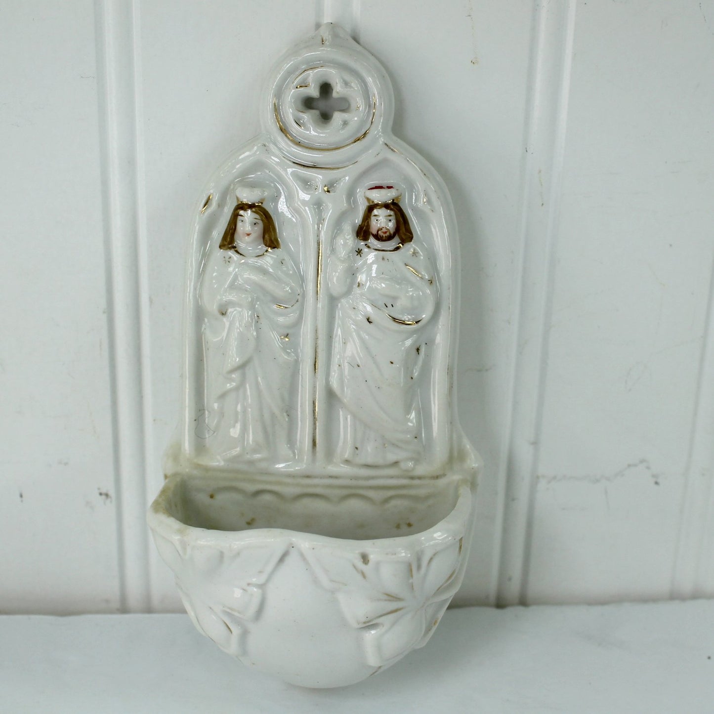 Holy Water Font Porcelain Hand Painted