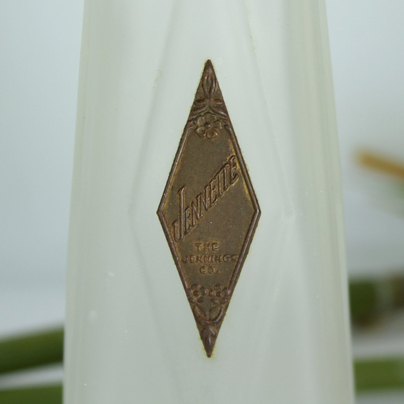 Truly Rare Jennette Antique Scent Perfume Bottle Jennings Co Bottle patent 1916 Wm Orem