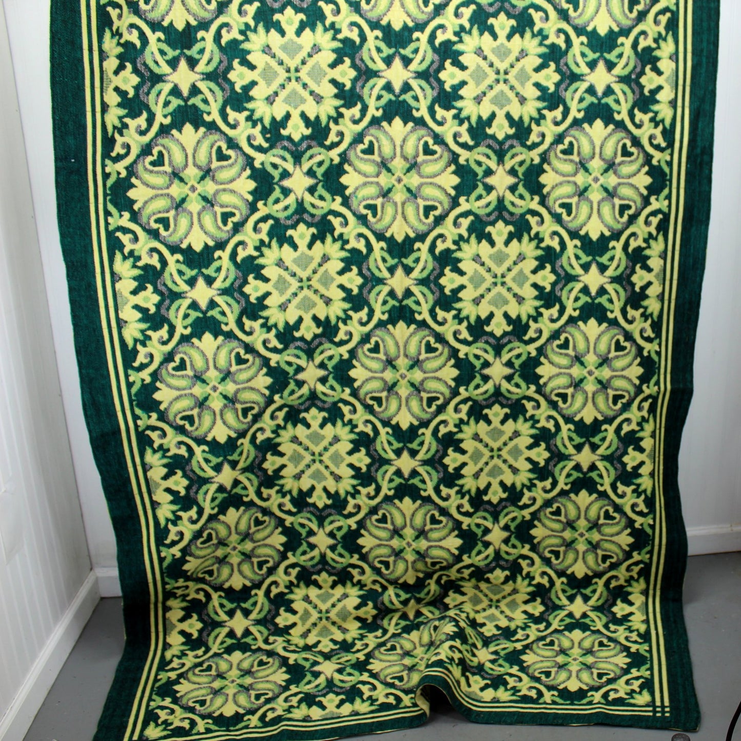 Bright Rug Bed Throw Blanket Cover Yellow Greens Teal Make a Room Item