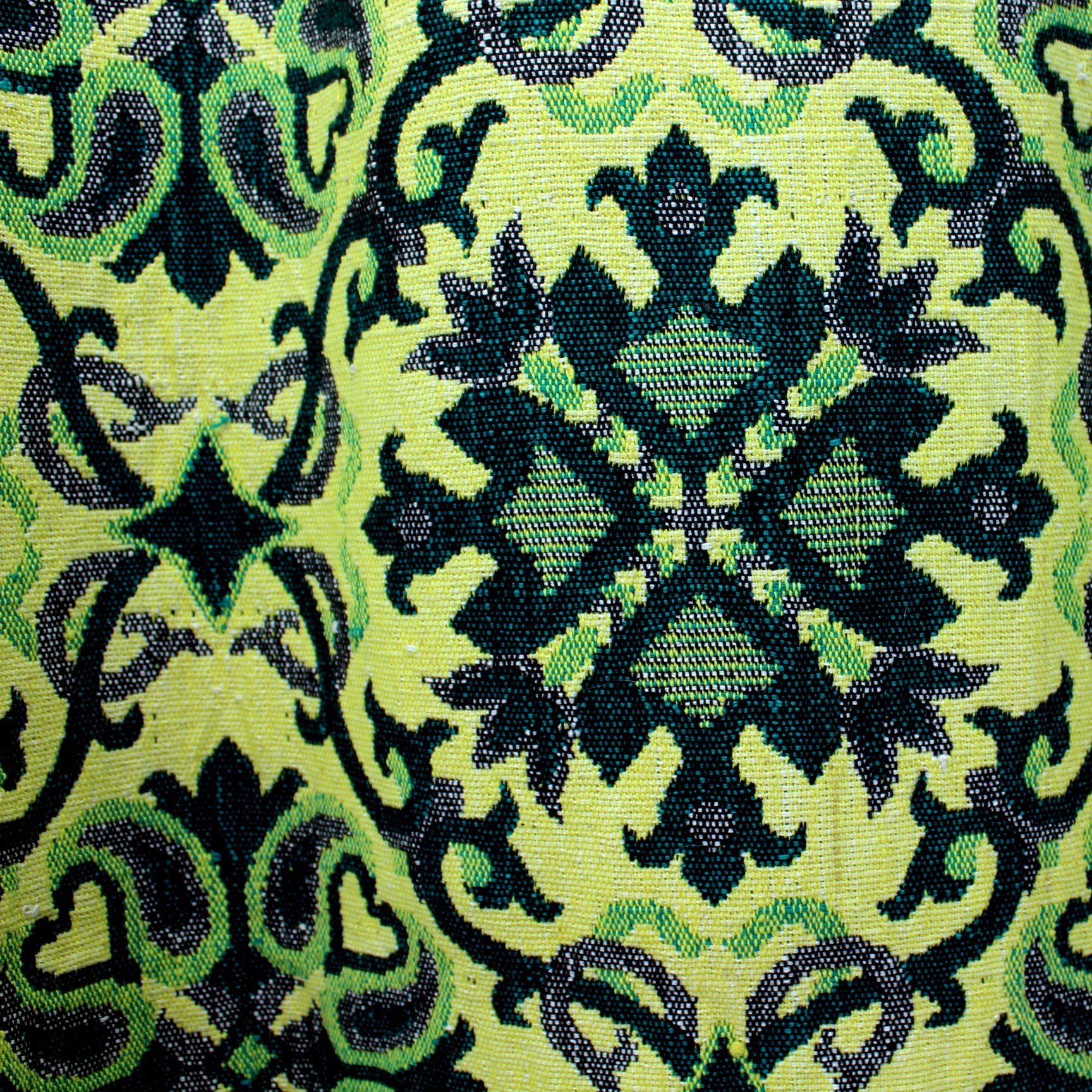 Bright Rug Bed Throw Blanket Cover Yellow Greens Teal Make a Room Item closeup design