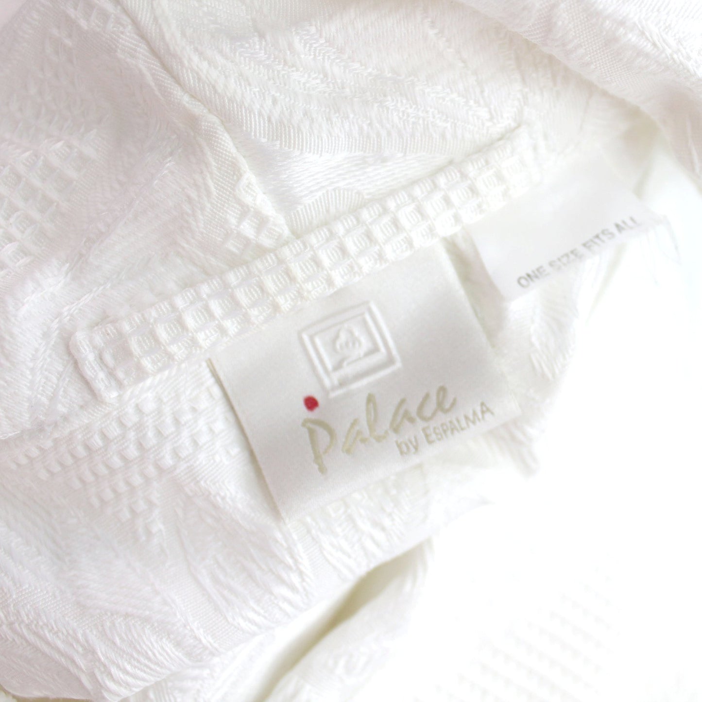 Espalma Brazil Spa Bath Robe White Cotton Embossed Design One Size