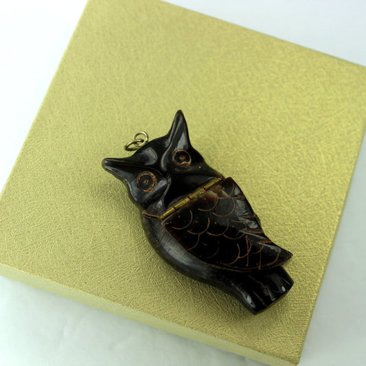 Artisan Made Pendant Necklace Owl Hinged Opening Scent Treasure Inspiration Holder