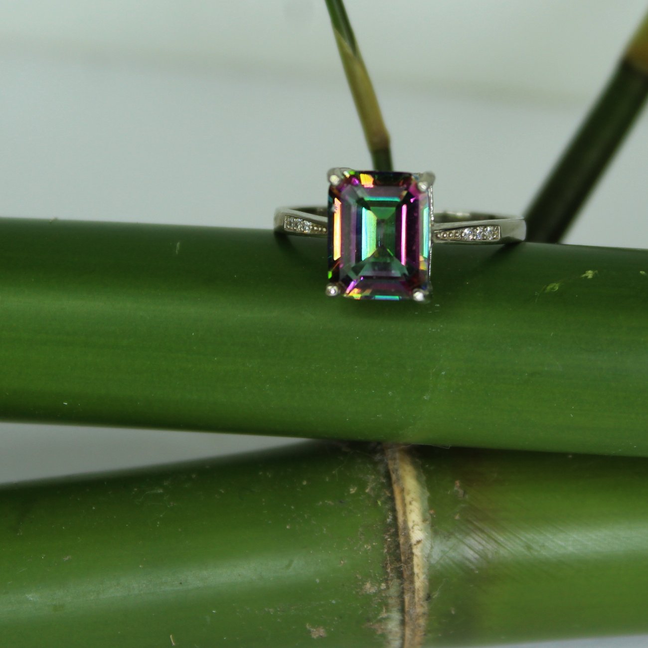 Sterling Watermelon Tourmaline Ring Size 8 Estate