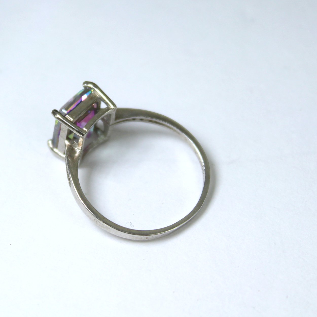 Sterling Watermelon Tourmaline Ring Size 8 Estate