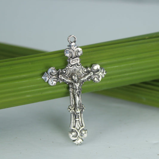 Chapel Cross Sterling Crucifix Highly Dimensional Ornate Vintage from Estate