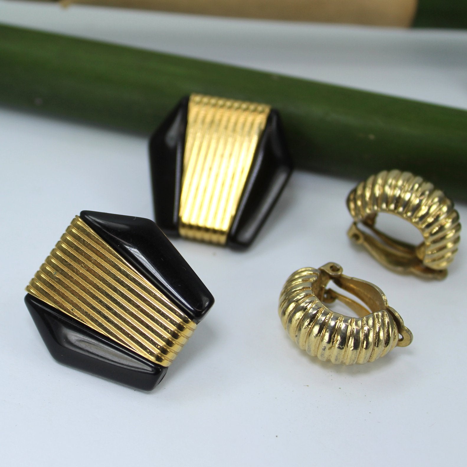 Group of Vintage Designer Clip hot On Earrings