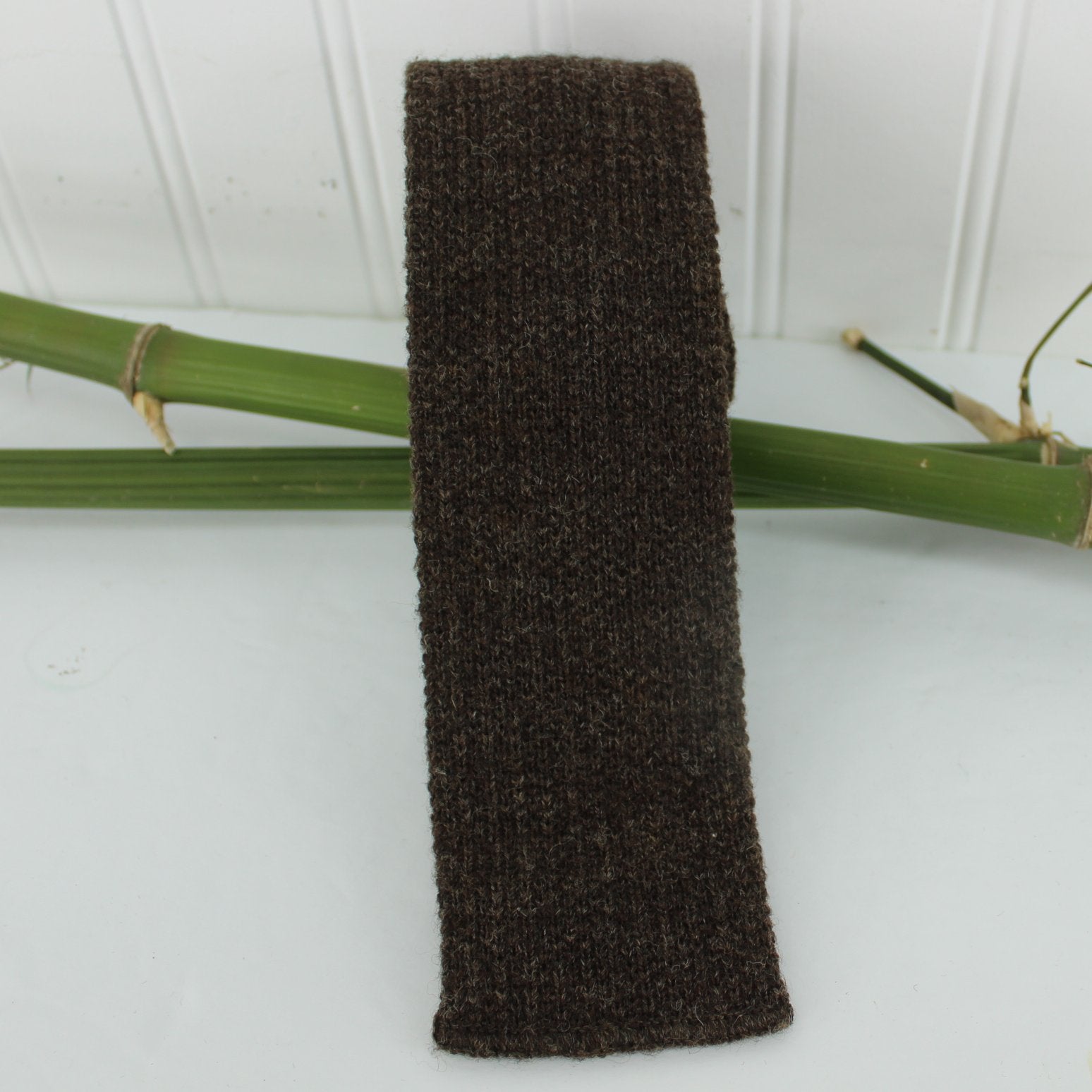 Vintage Heatherknit Neck Tie Brown 2 1/2" Square End very nice condition