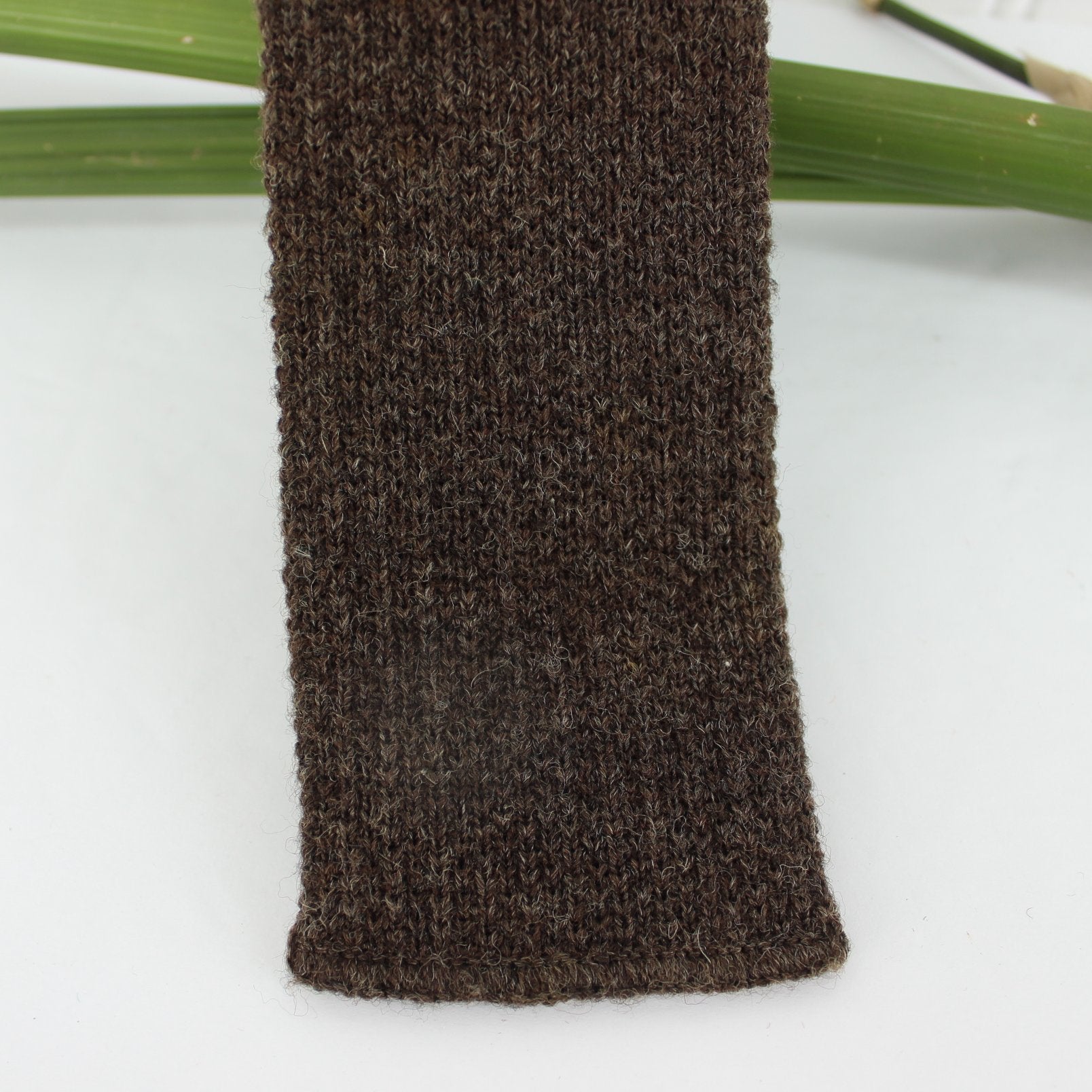 Vintage Heatherknit Neck Tie Brown 2 1/2" Square End heather brown