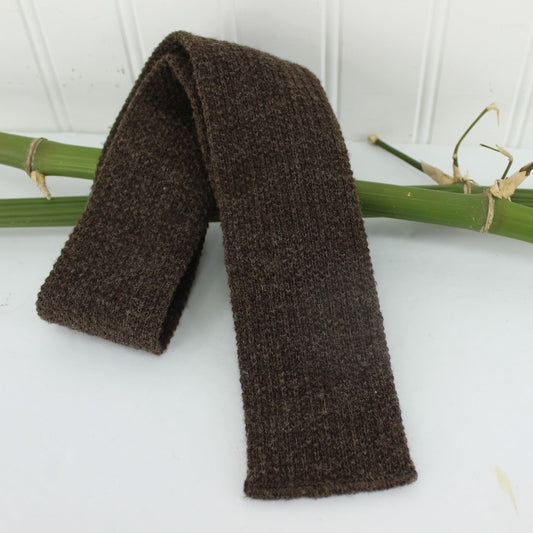 Vintage Heatherknit Neck Tie Brown 2 1/2" Square End