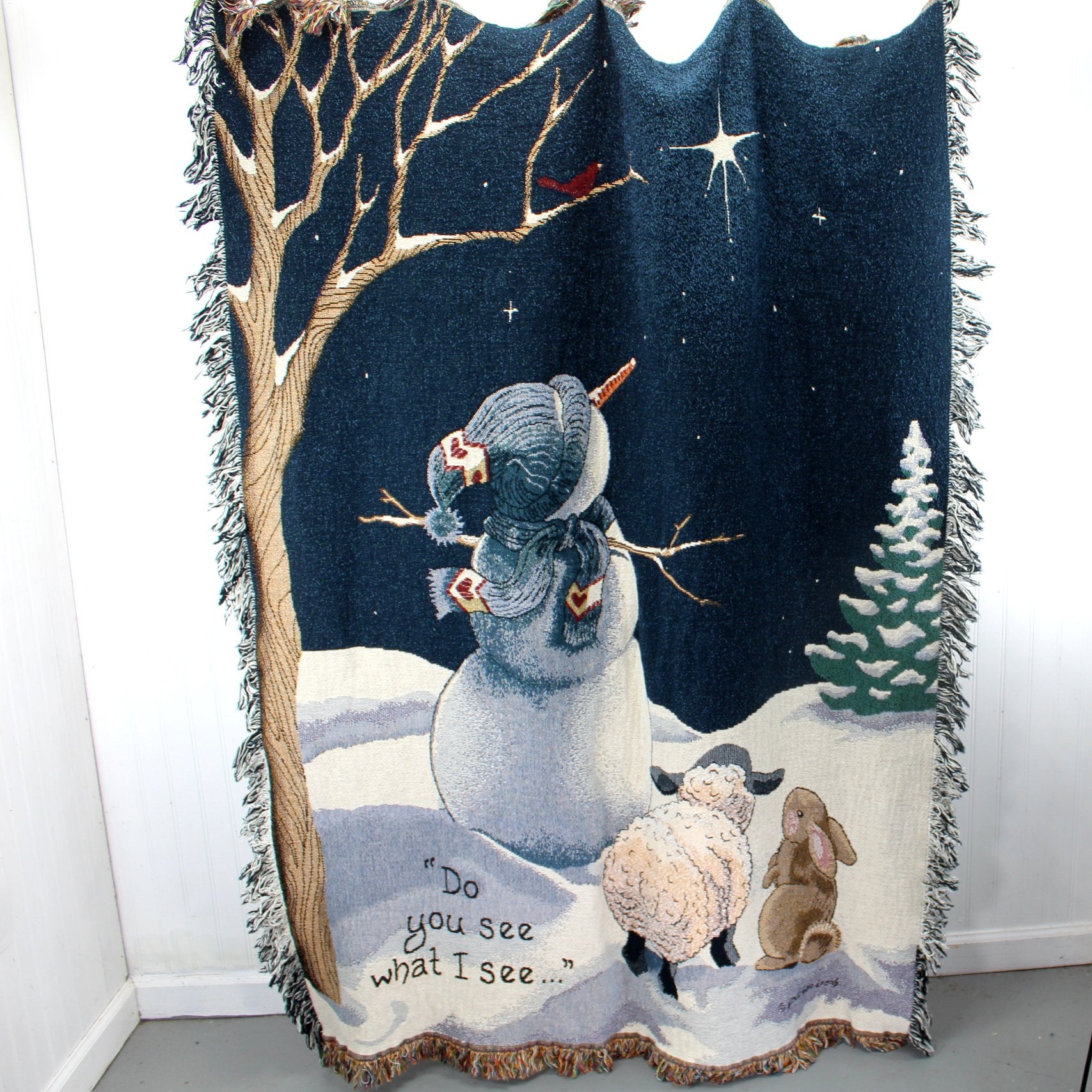 Cotton Throw Blanket Holiday Designer Snowman Bunny Lamb