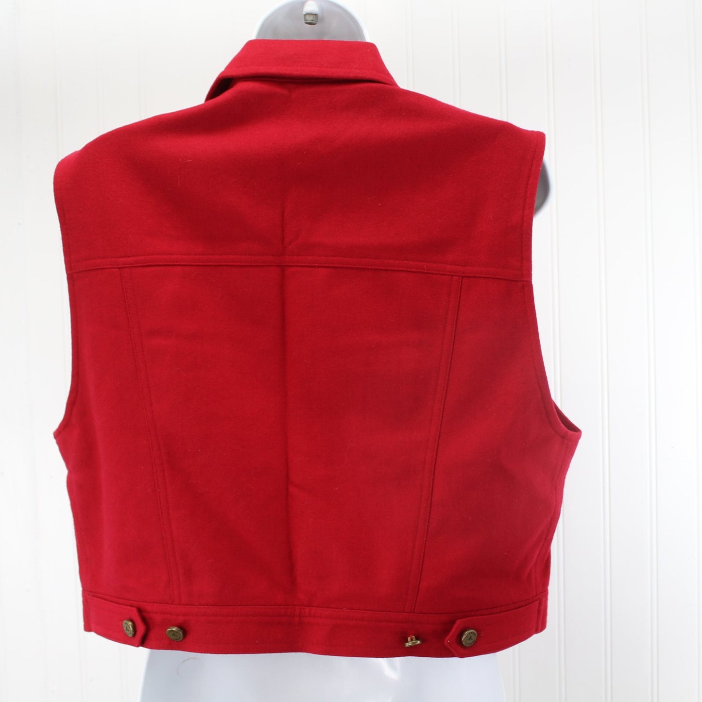 LizWear Red Wool Vest Womens S Eisenhower Style back vest