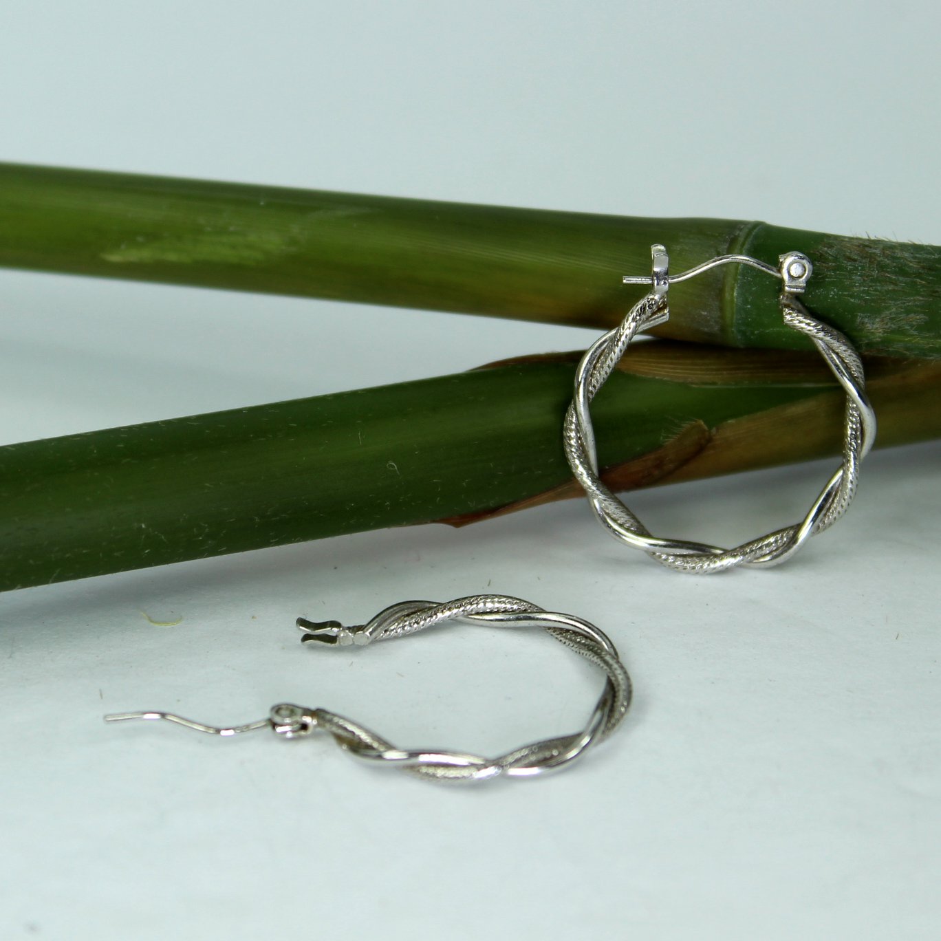 Beau Sterling Hoop Earrings Twisted Rope Classic Design