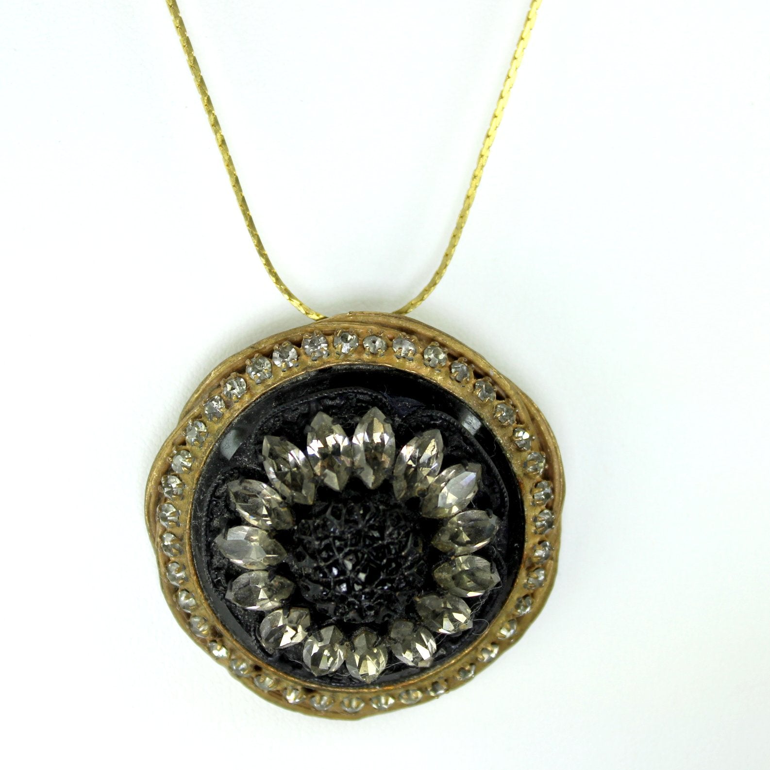 Original By Robert Pendant Necklace Victorian Mourning Style Special Price closeup of pendant