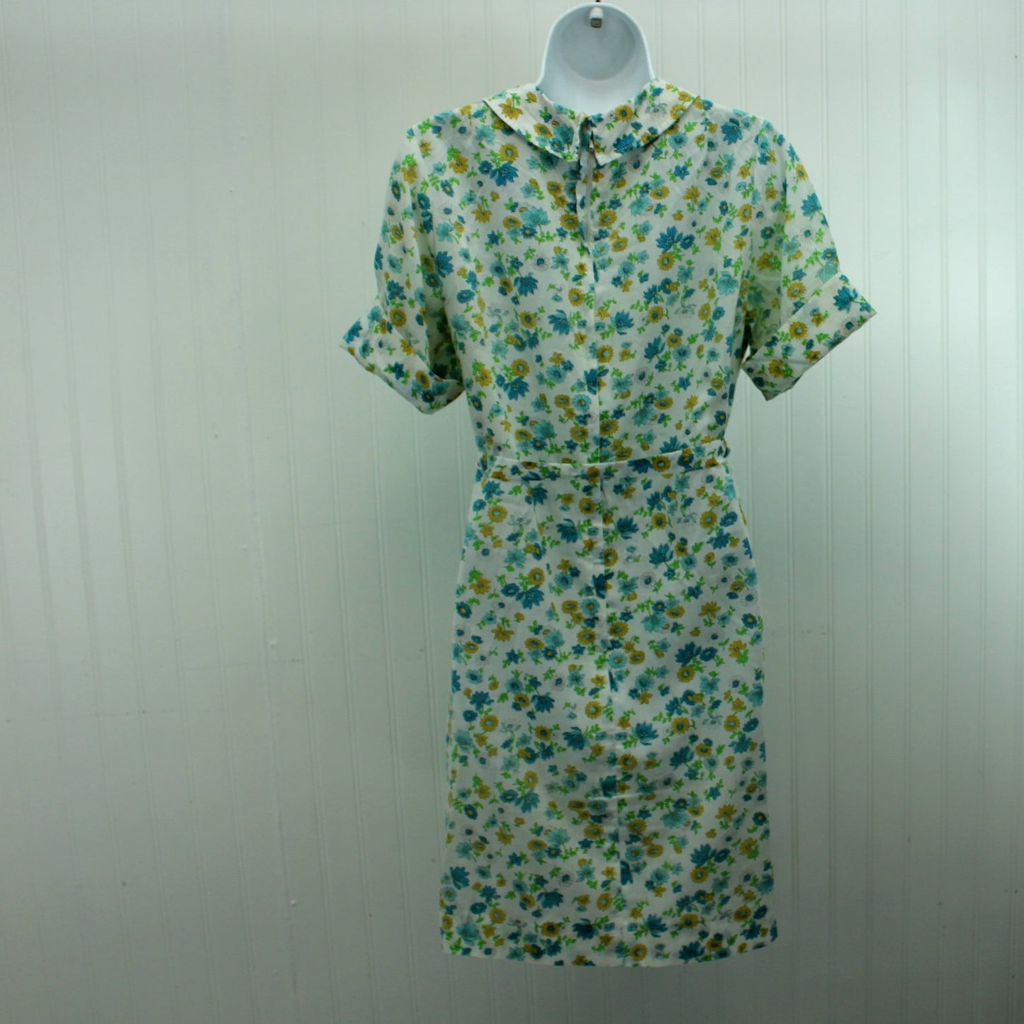 Vintage Sears Roebuck Granny Cottage House Dress Floral Perma-Prest dress back